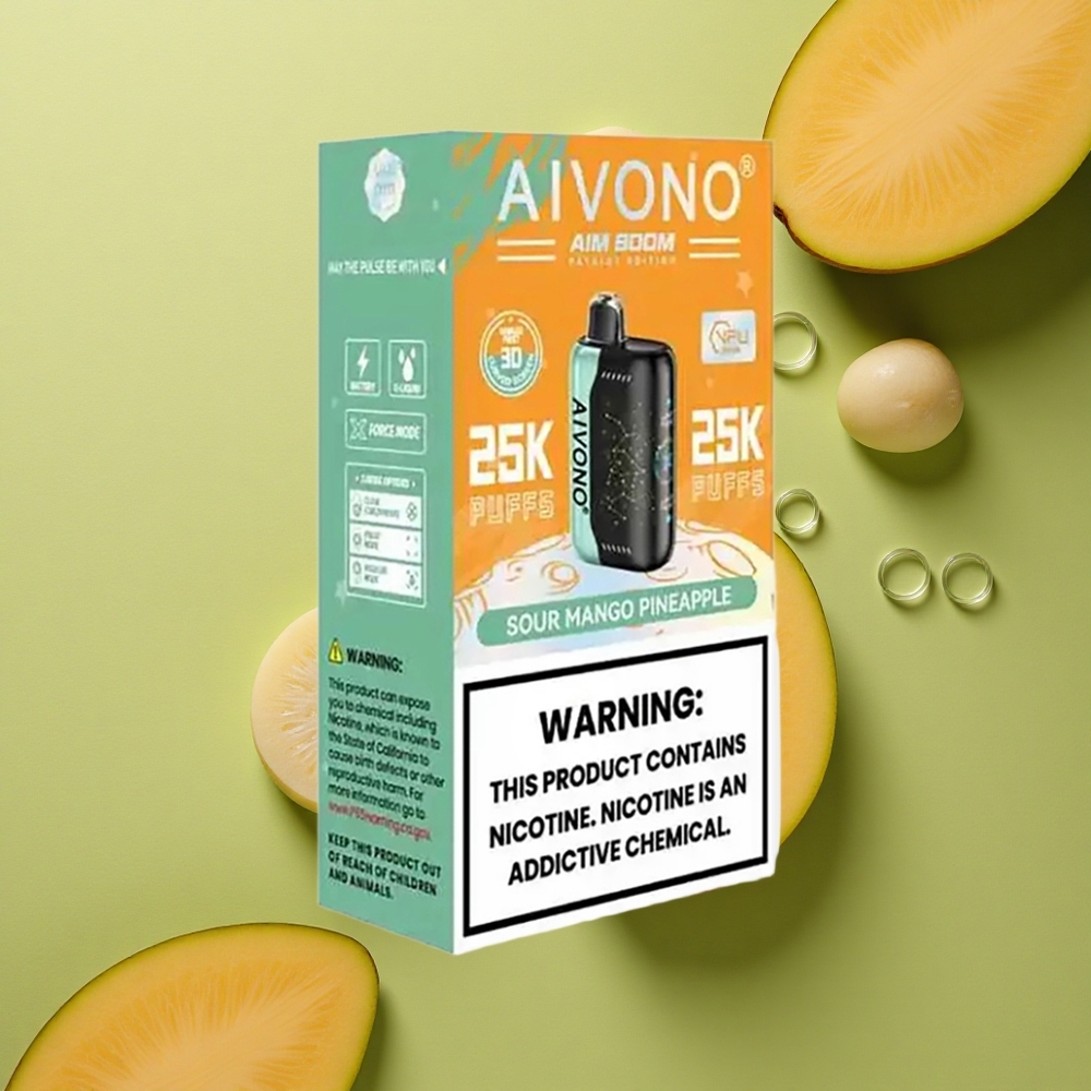 Aivono Aim Boom 25000 Puffs Kyselé Mango Ananas s 28ml Kapalinou a 650mAh Baterií
