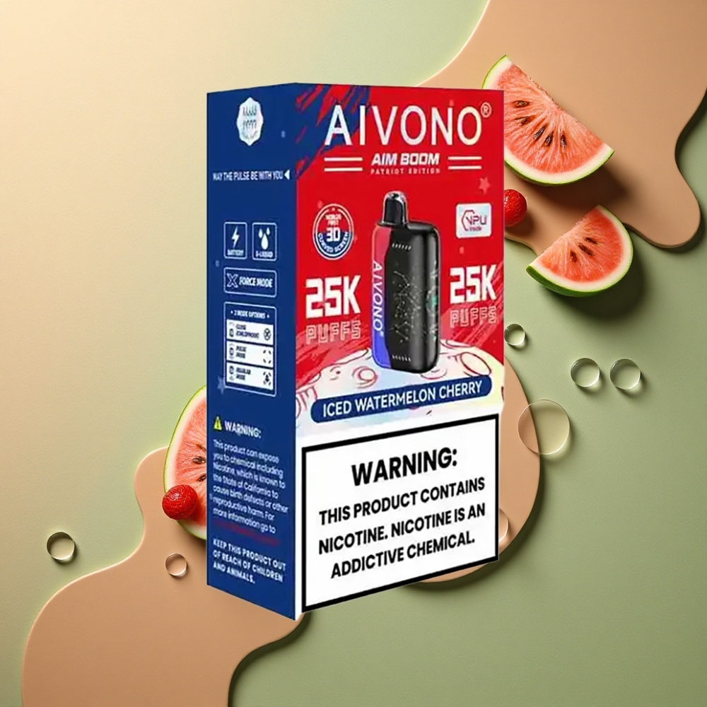 Aivono Aim Boom 25000 Puffs Ledová Melounová Třešeň s 0% Nikotinu a 650mAh Baterií