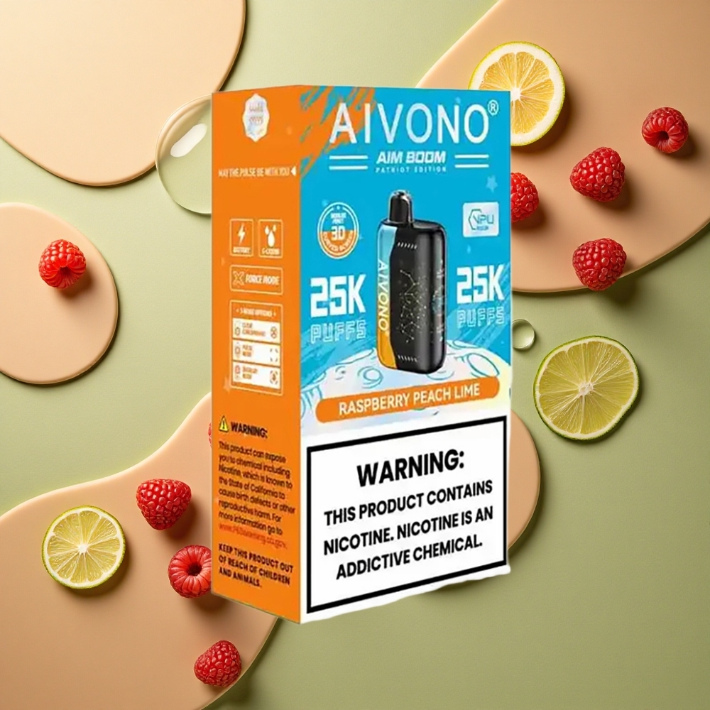 Aivono Aim Boom 25000 Puffs Malinový Broskvový Limetkový 28ml Typ-C