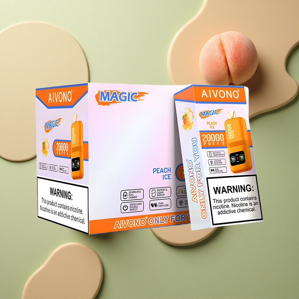 Aivono Aim Magic 20000 Puffs Broskevový Led s Duálními Mřížkami a LCD Displejem