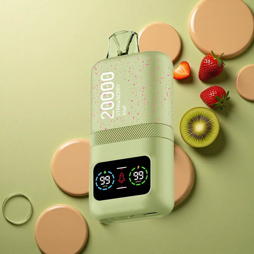 Aivono Aim Magic 20000 Puffs Jahodové Kiwi s Duálními Cívkami a LCD Displejem