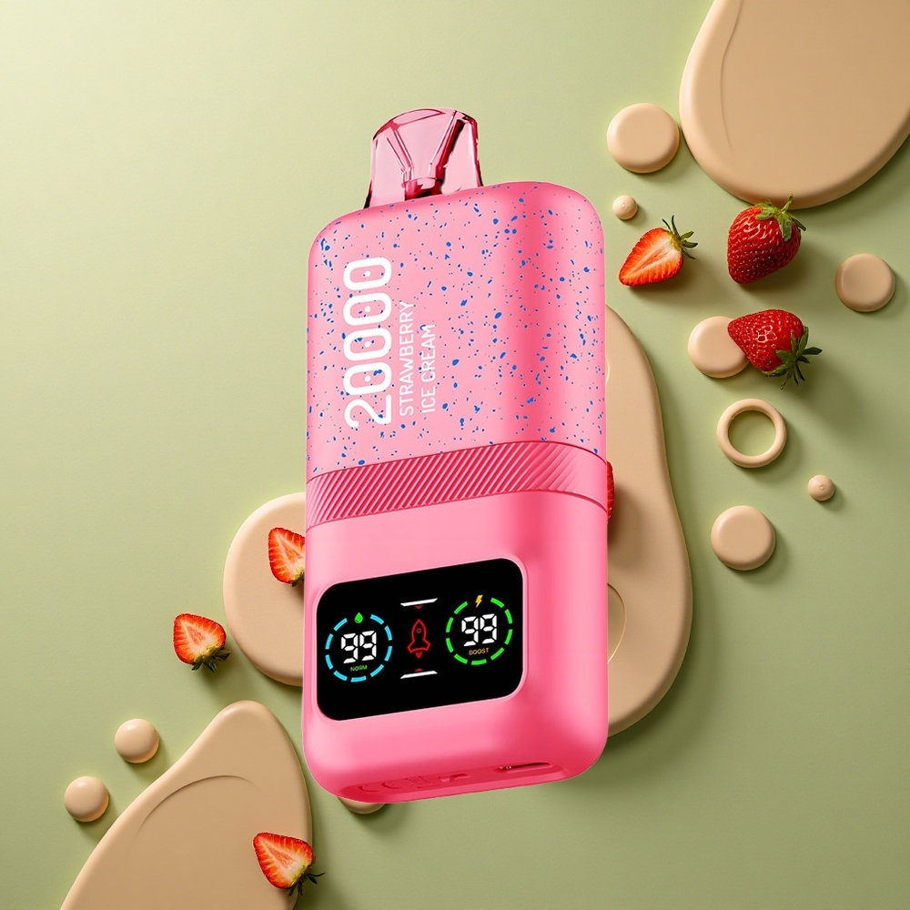 Aivono Aim Magic 20000 Puffs Jahodová Zmrzlina s Duálními Mřížkami a LCD Displejem