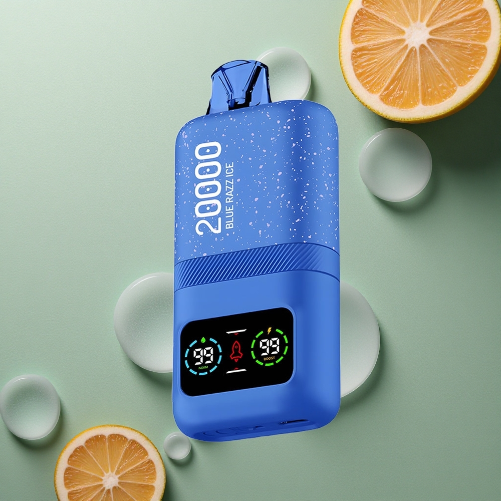 Aivono Aim Magic 20000 Puffs Modrý Malinový Led s Duálními Cívkami a LCD Displejem