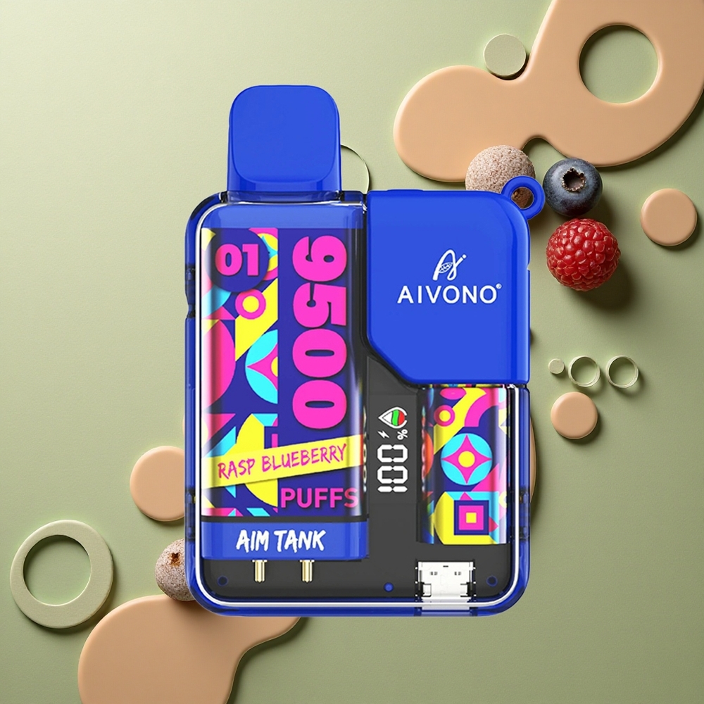 Aivono Aim Tank 9500 Puffs Malinový Rasp s 18ml náplní a LCD displejem