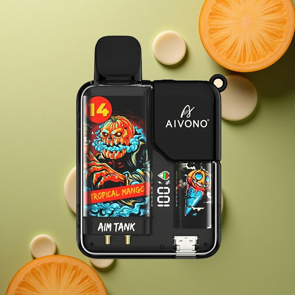 Aivono Aim Tank 9500 Puffs Tropické Mango 18ml LCD 650mAh