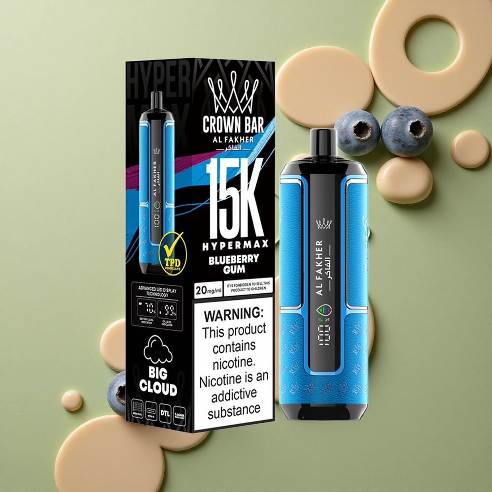 Al Fakher Crown Bar 15K Hypermax Borůvková Žvýkačka 22ml 600mAh Type-C