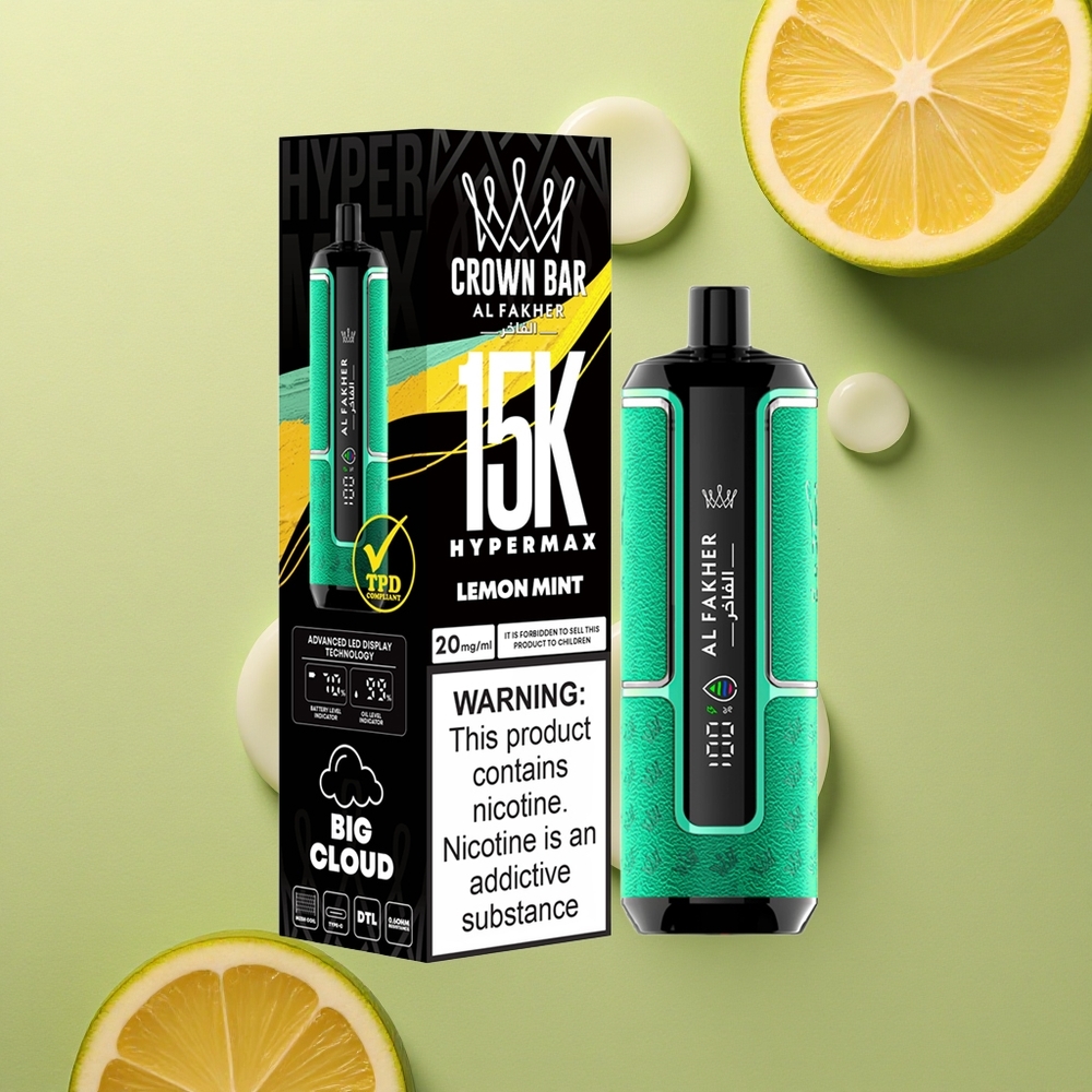 Al Fakher Crown Bar 15K Hypermax Citrónová Máta Hyper 22ml 6mg