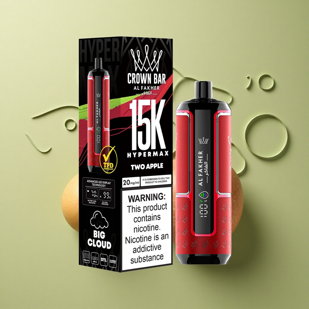 Al Fakher Crown Bar 15K Hypermax Dvě Jablka 22ml 600mAh Type-C
