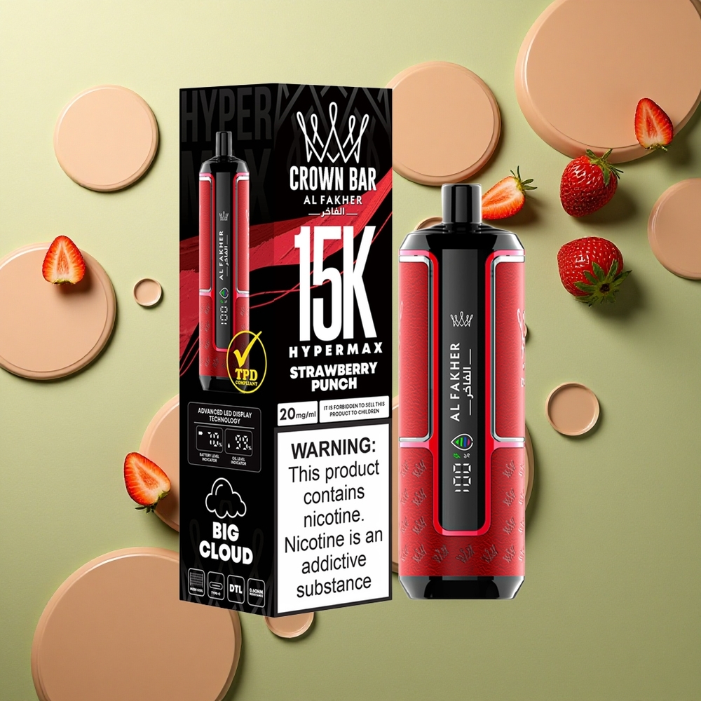 Al Fakher Crown Bar 15K Hypermax Jahodový Punch 22ml 600mAh DTL