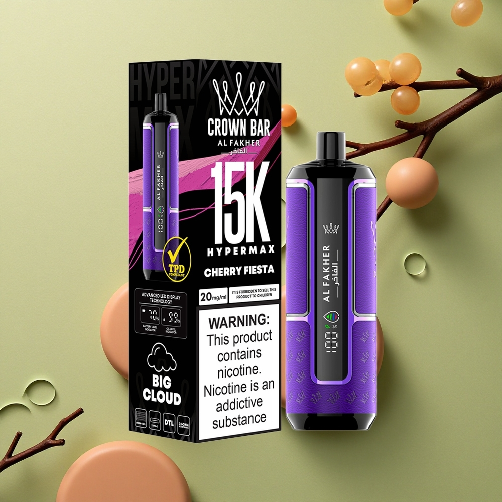 Al Fakher Crown Bar 15K Hypermax Třešňová Fiesta 22ml 600mAh Type-C