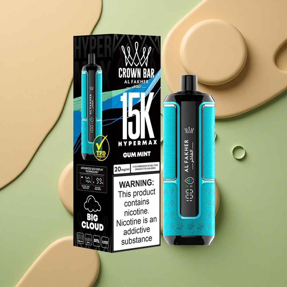 Al Fakher Crown Bar 15K Hypermax Žvýkačková Měta 22ml Typ-C 6mg