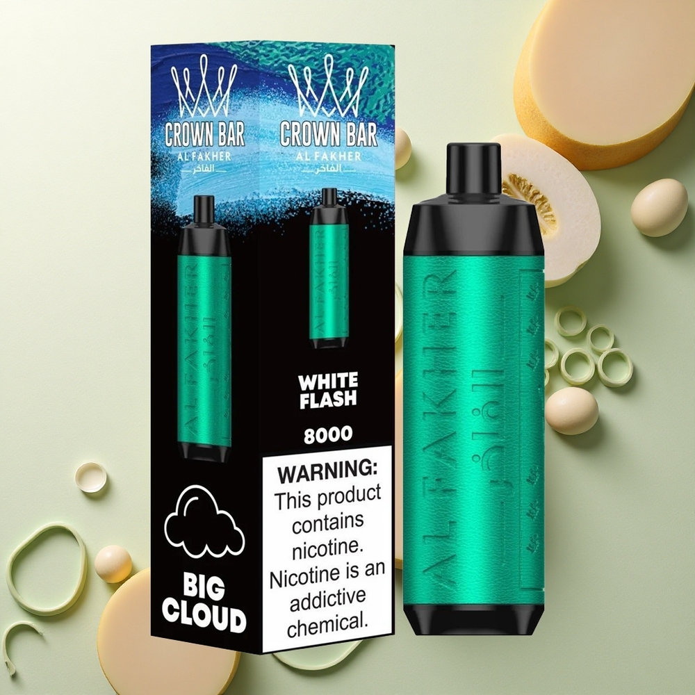 Al Fakher Crown Bar 8000 Crystal Bílý Záblesk 600mAh 18ml 5mg