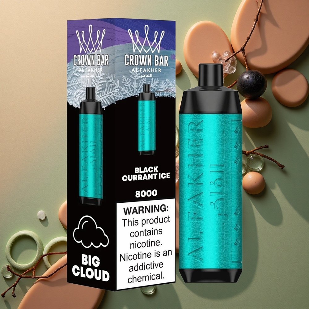 Al Fakher Crown Bar 8000 Crystal Ledový Rybíz s 600mAh Baterií a 18ml Náplní