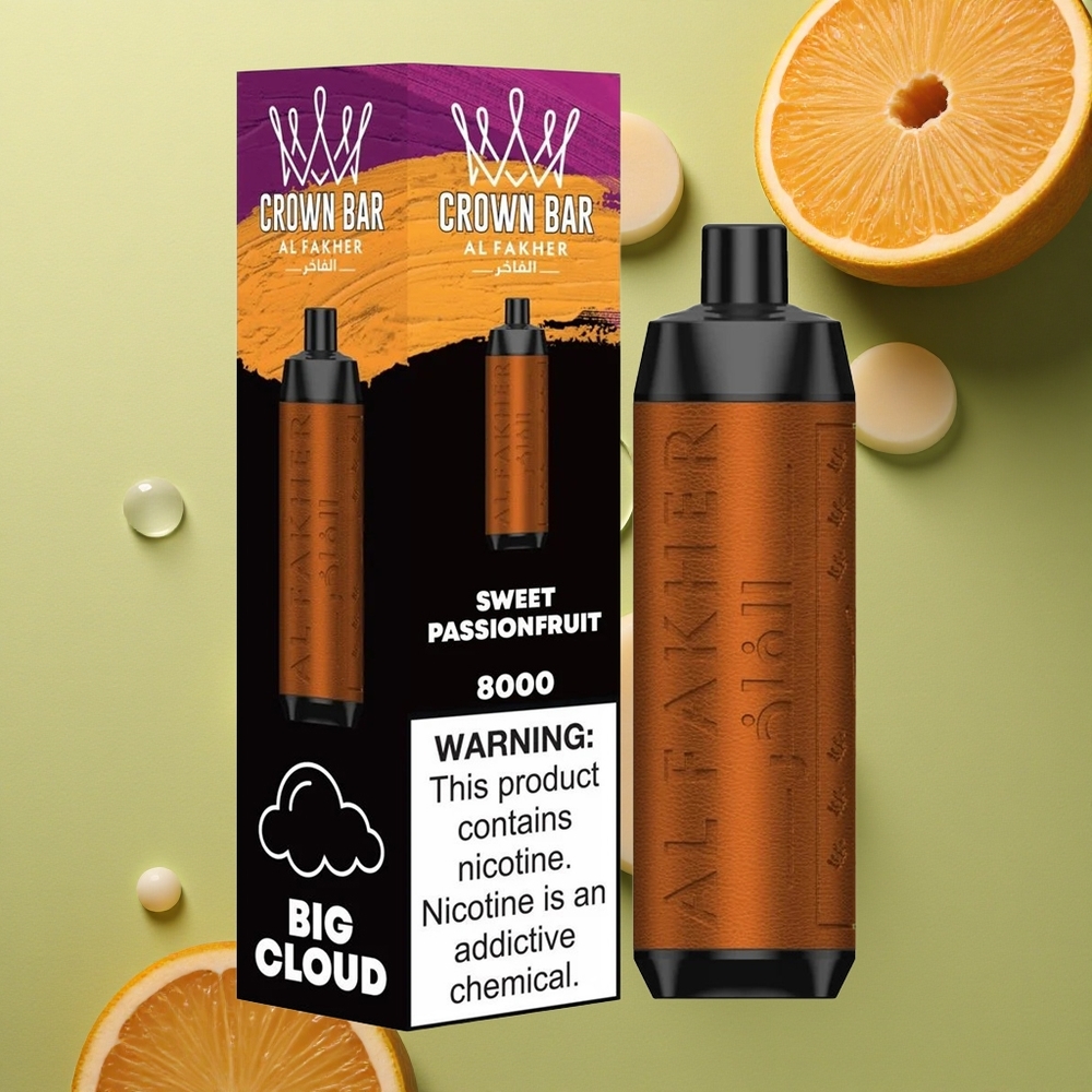 Al Fakher Crown Bar 8000 Crystal Sladké Mučenkové s 5mg Nikotinu a 600mAh Baterií