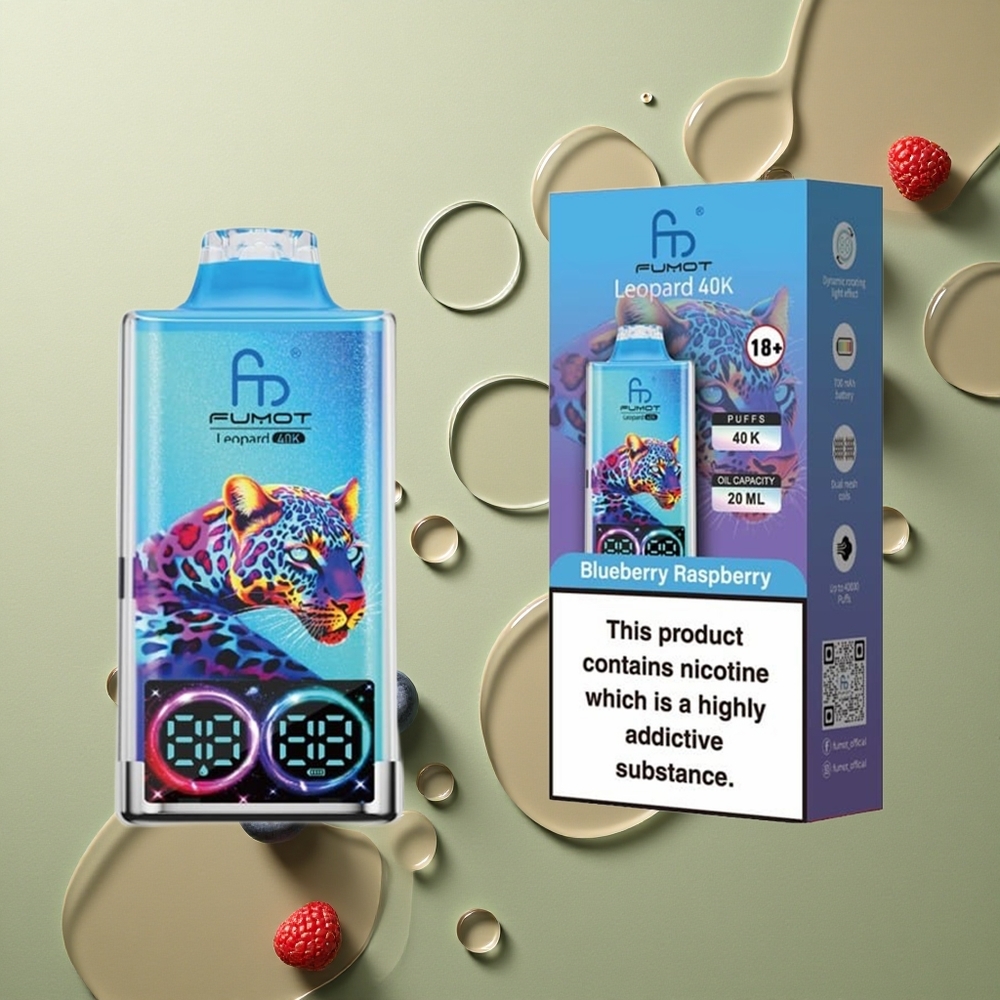 Fumot Leopard 40K Puffs Borovinová Malina 5% Nikotin Dual Mesh 700mAh