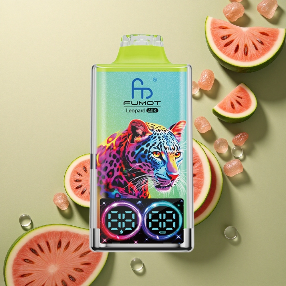 Fumot Leopard 40K Puffs Melounový Led s 5% Nikotinu a Duální Síťkou