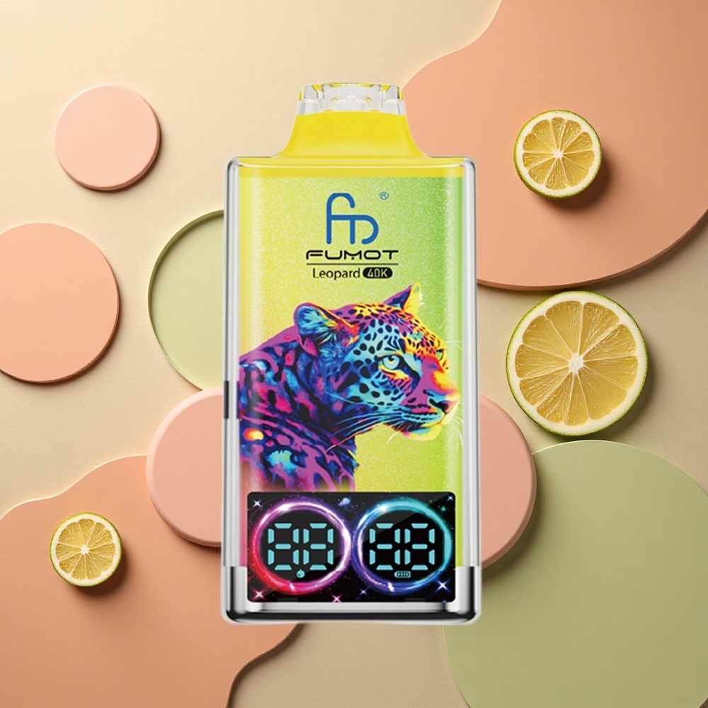 Fumot Leopard 40K Puffs Růžová Limonáda s 5% Nikotinu, 700mAh a Duální Mřížkou