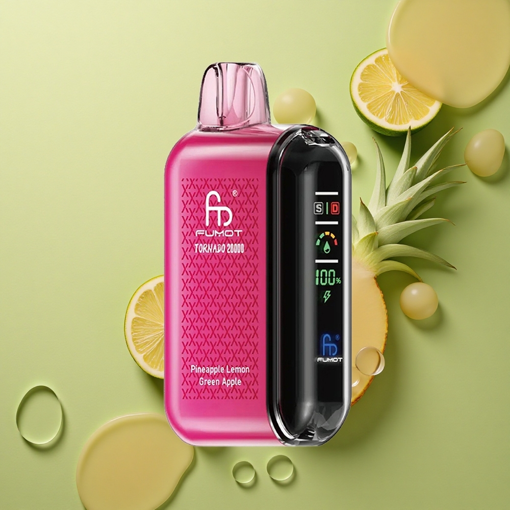Fumot Tornado 20000 Puffs Ananas Citrón Zelené Jablko s Duální Mesh Cívkou a 20ml Náplní