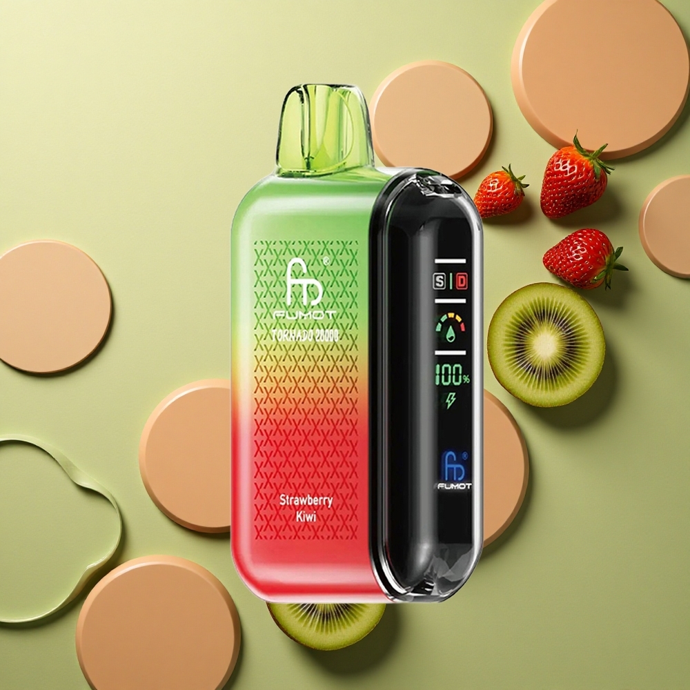 Fumot Tornado 20000 Puffs Jahodové Kiwi s Duálním Maticovým Vinutím a 20ml Náplní