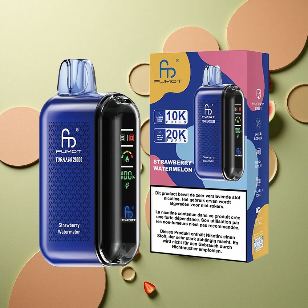 Fumot Tornado 20000 Puffs Jahodový Meloun Dual Mesh Coil 20ml 850mAh
