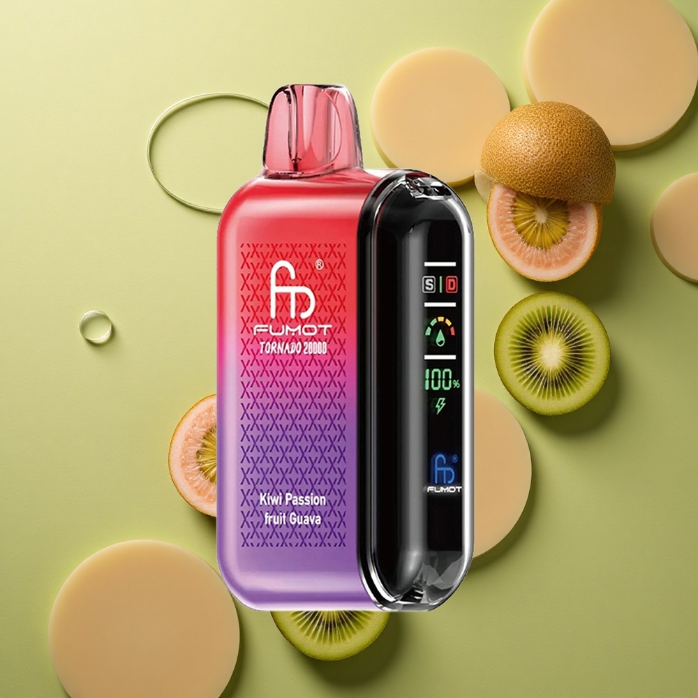 Fumot Tornado 20000 Puffs Kiwi Mučenka Guava Duální Mřížka 20ml 850mAh