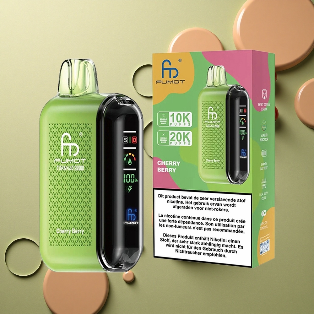 Fumot Tornado 20000 Puffs Třešňová Bobule Duální Síťovina 20ml