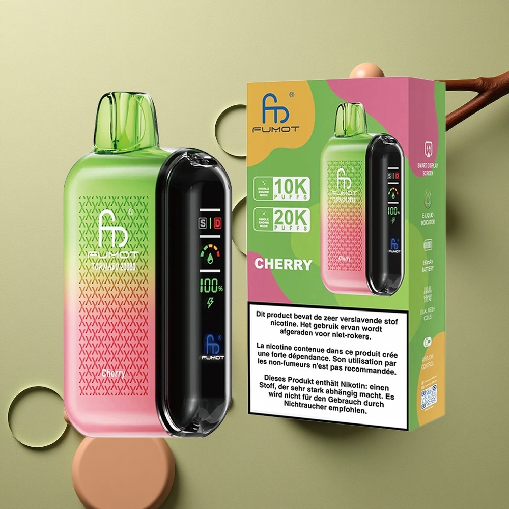 Fumot Tornado 20000 Puffs Višňový Dual Mesh 20ml Display