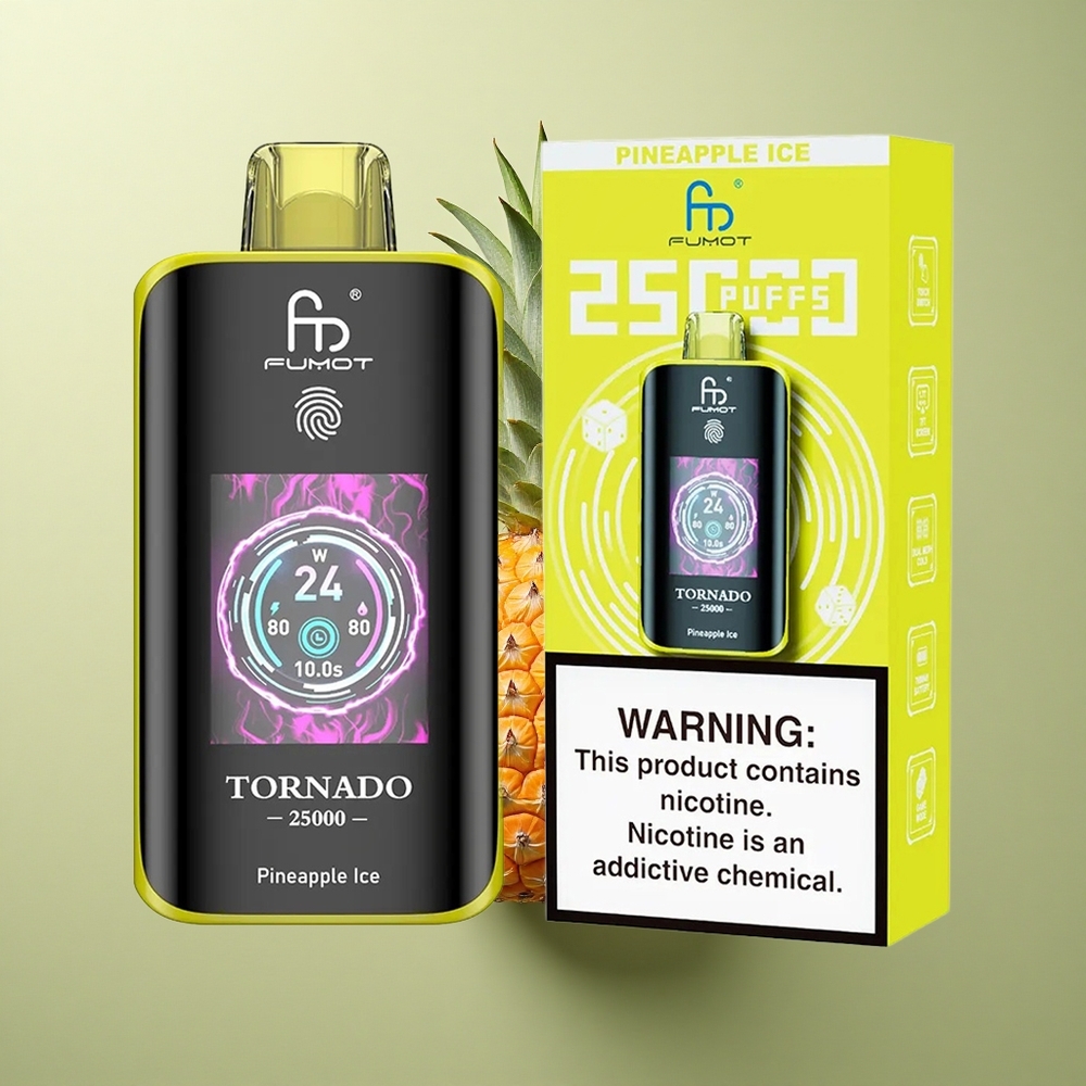 Fumot Tornado 25000 Puffs Ananasový Led s 700mAh a Typem-C