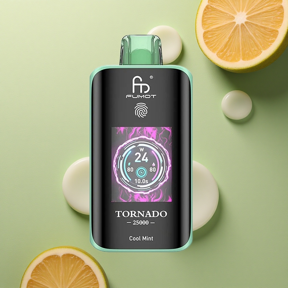 Fumot Tornado 25000 Puffs Chladivá Měsíčková s HD Obrazem a Typ-C Nabíjením