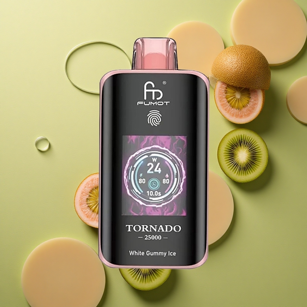 Fumot Tornado 25000 Puffs Kiwi Mučenka Guava HD Typ-C 700mAh