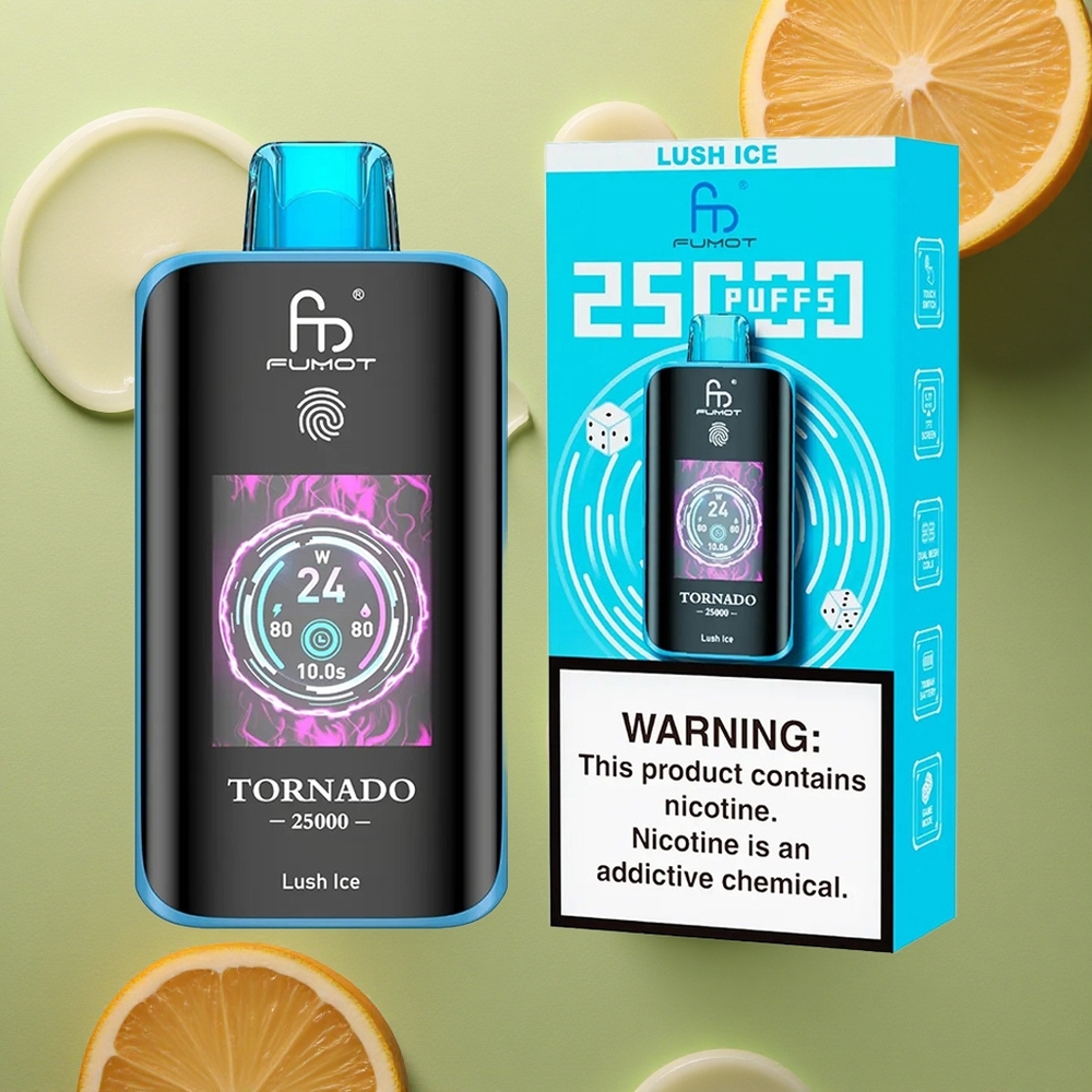Fumot Tornado 25000 Puffs Ledová Svěžest s HD Displejem a 20ml Náplní