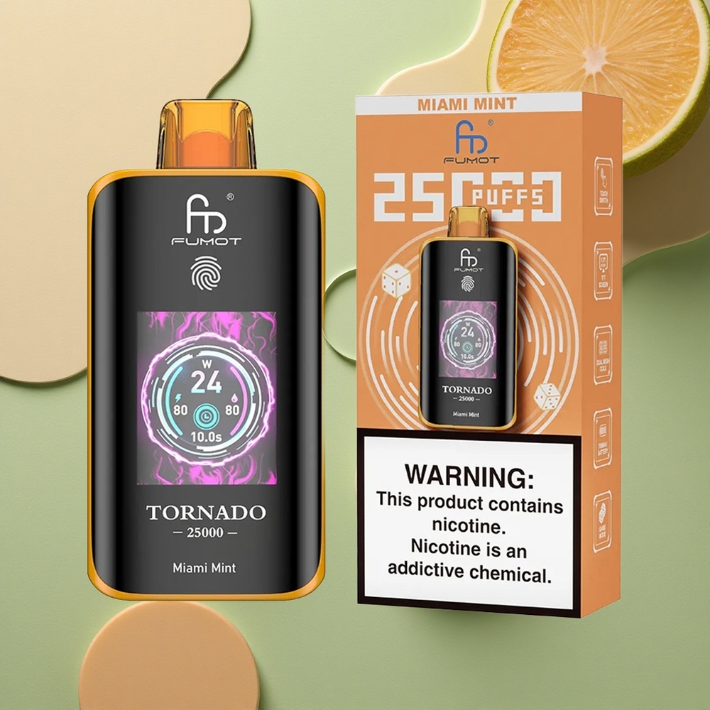 Fumot Tornado 25000 Puffs Máta Miami HD s 20ml náplní a 700mAh baterií