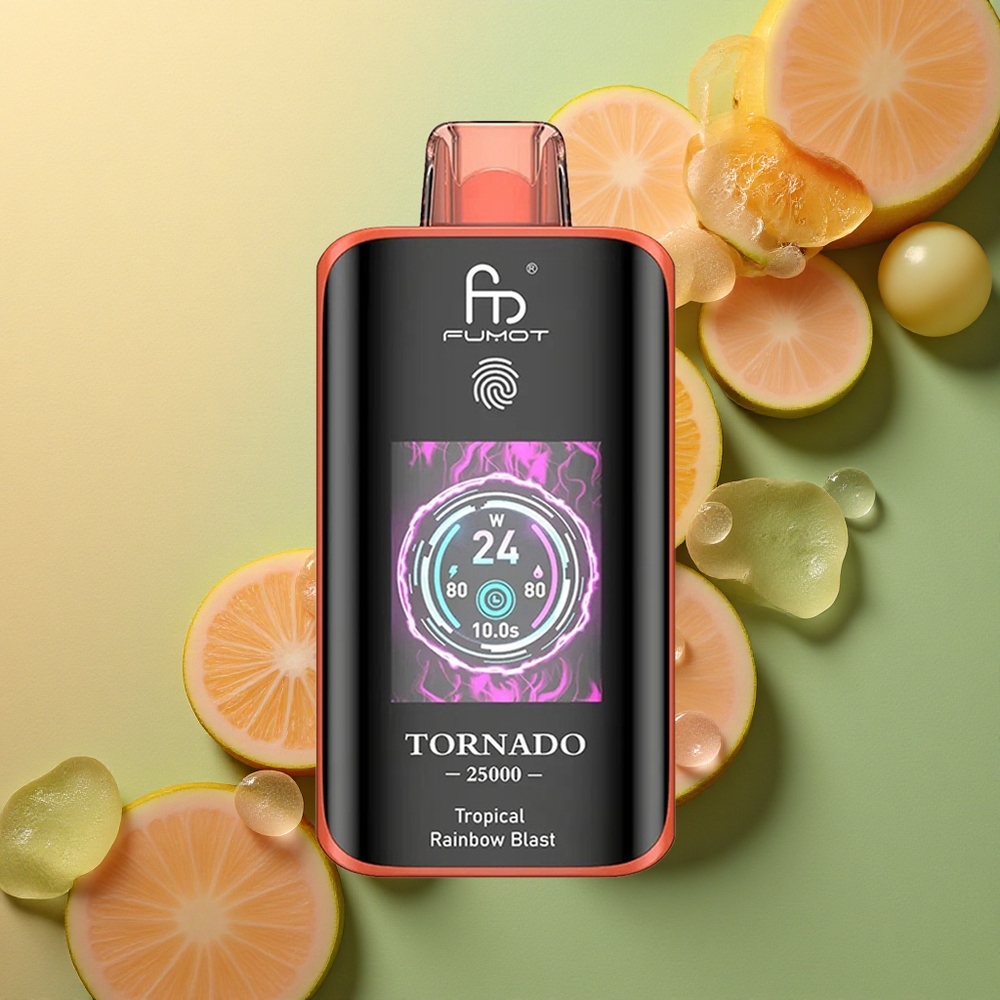 Fumot Tornado 25000 Puffs Tropický Duhový Výbuch s 20ml Kapalinou a Typem-C