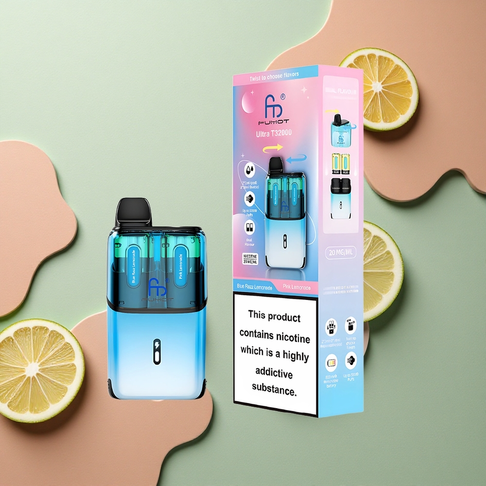 Fumot Ultra T32000 Puffs Modrá Malina Limonáda - Růžová Limonáda s 800mAh Baterií a Typem-C Nabíjením