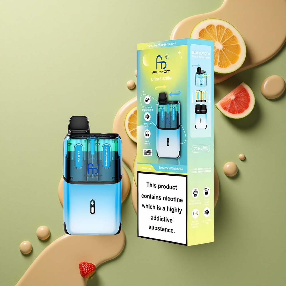 Fumot Ultra T32000 Puffs Ovocná Bomba - Jahoda Meloun s 800mAh Baterií a Typem-C Nabíjením