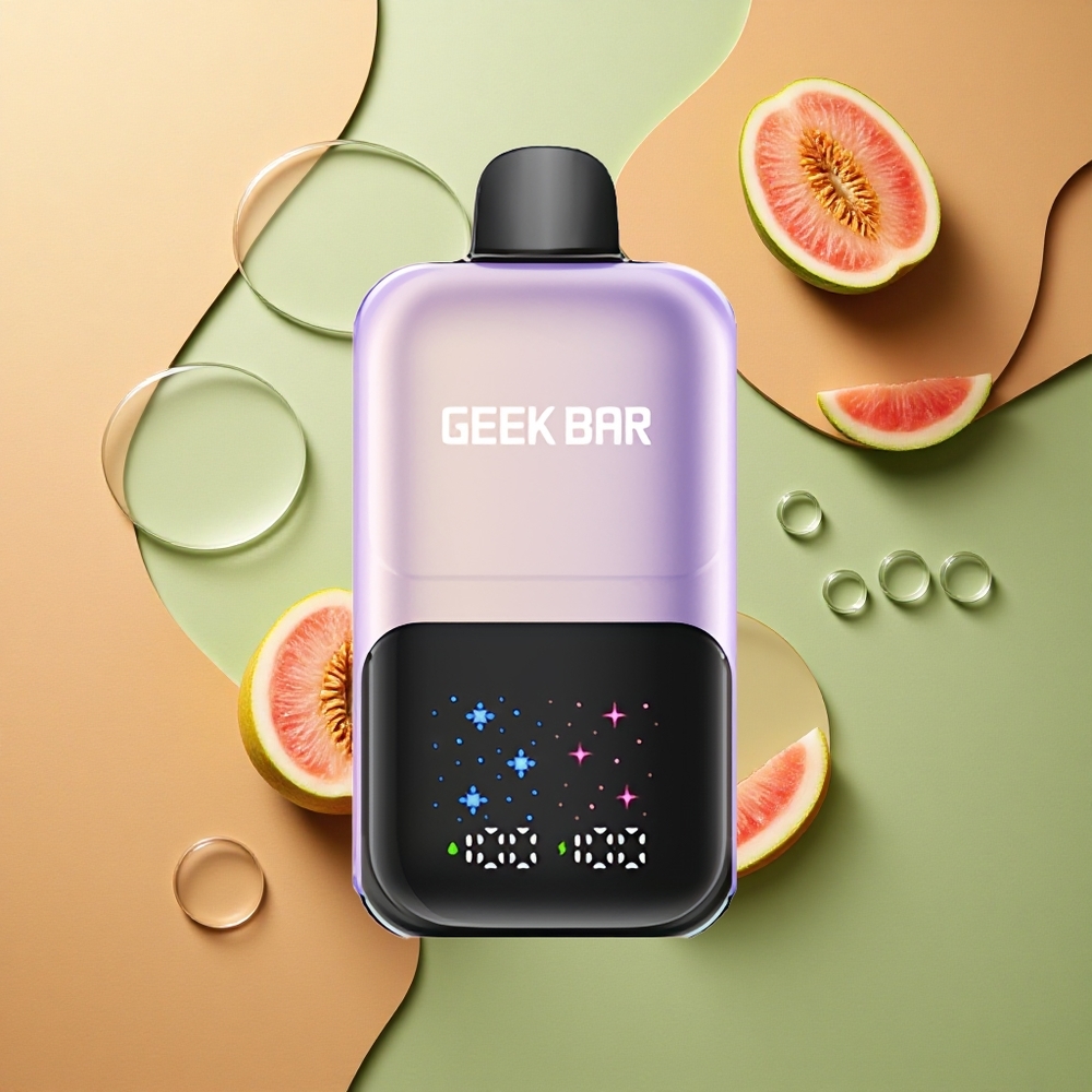 GEEK BAR 2GO 20ml 50000 Puffs Broskvovo-Mangový Melounový Led s Interaktivní Obrazovkou a 3 Úrovněmi Chuti/Chlazení