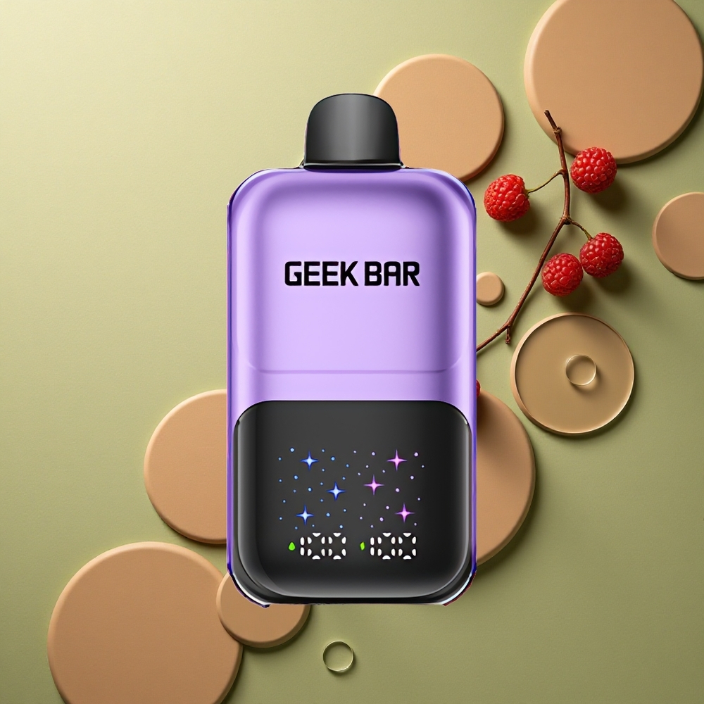 GEEK BAR 2GO 20ml 50000 Puffs Hroznový & Malinový s Interaktivní Velkou Obrazovkou a Nastavitelnými Chuťemi