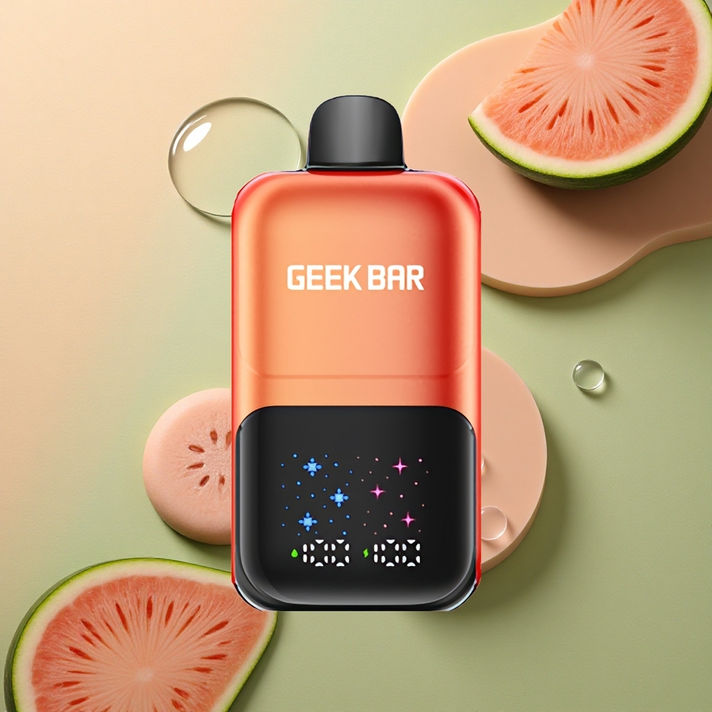 GEEK BAR 2GO 20ml 50000 Puffs Melounová Bubnová Žvýkačková Ledová s Interaktivní Velkou Obrazovkou a Nastavitelnou Chladivostí