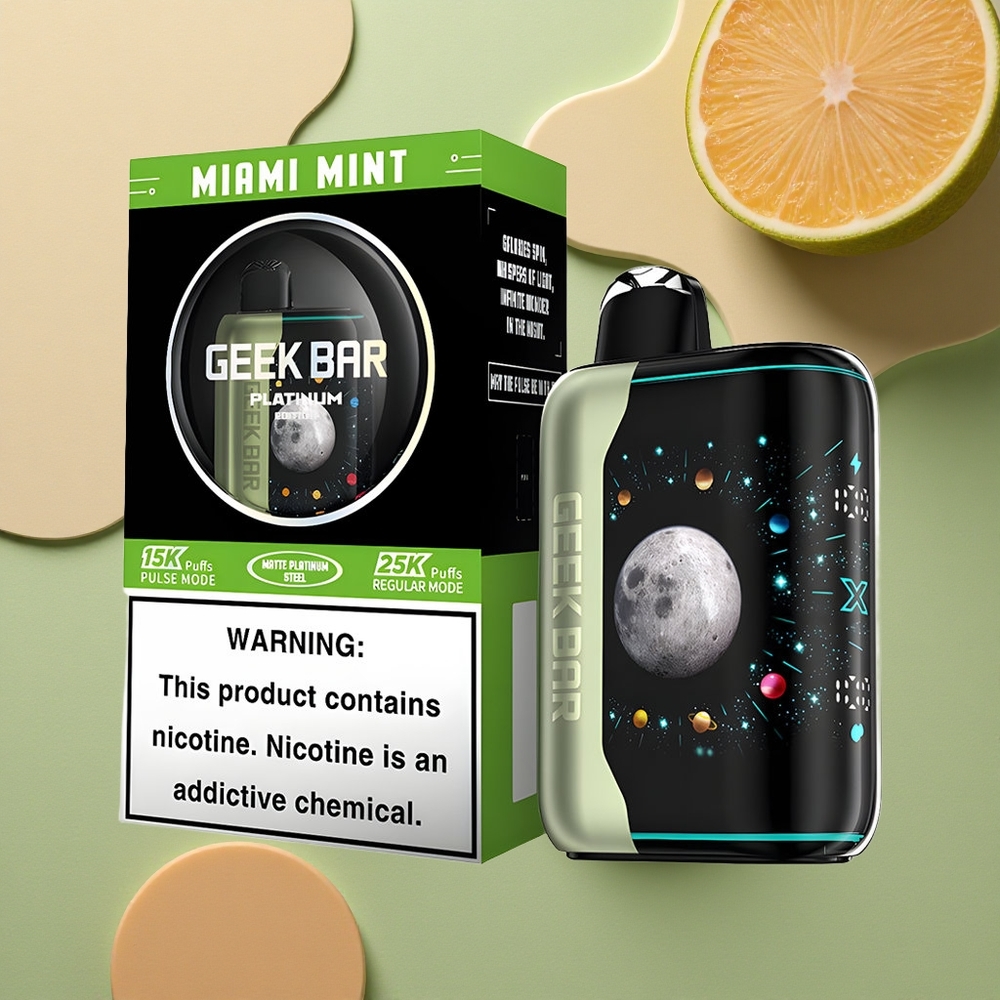 GEEK BAR Platinum Edition 25000 Puffs Pražská Máta s Duálním Mesh Coilem a Rychlým Nabíjením
