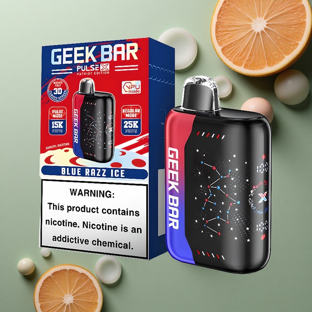 GEEK BAR Pulse X 25000 Puffs Patriot Edice: Dual Mesh Cívka a 18mL Náplň s USB Type-C