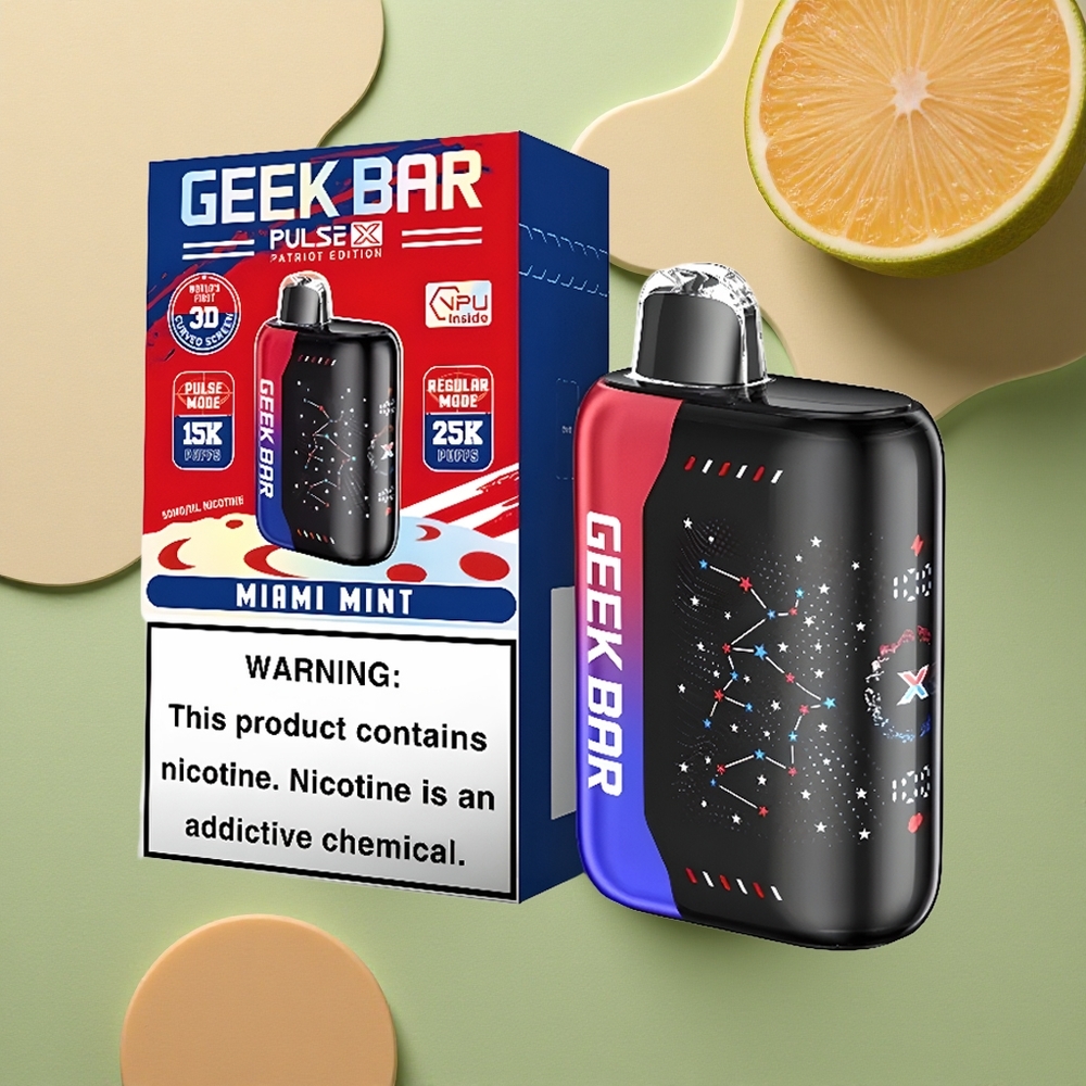 GEEK BAR Pulse X 25000 Puffs Patriot Edice: Dual Mesh Cívka a 18mL Náplň s USB Type-C