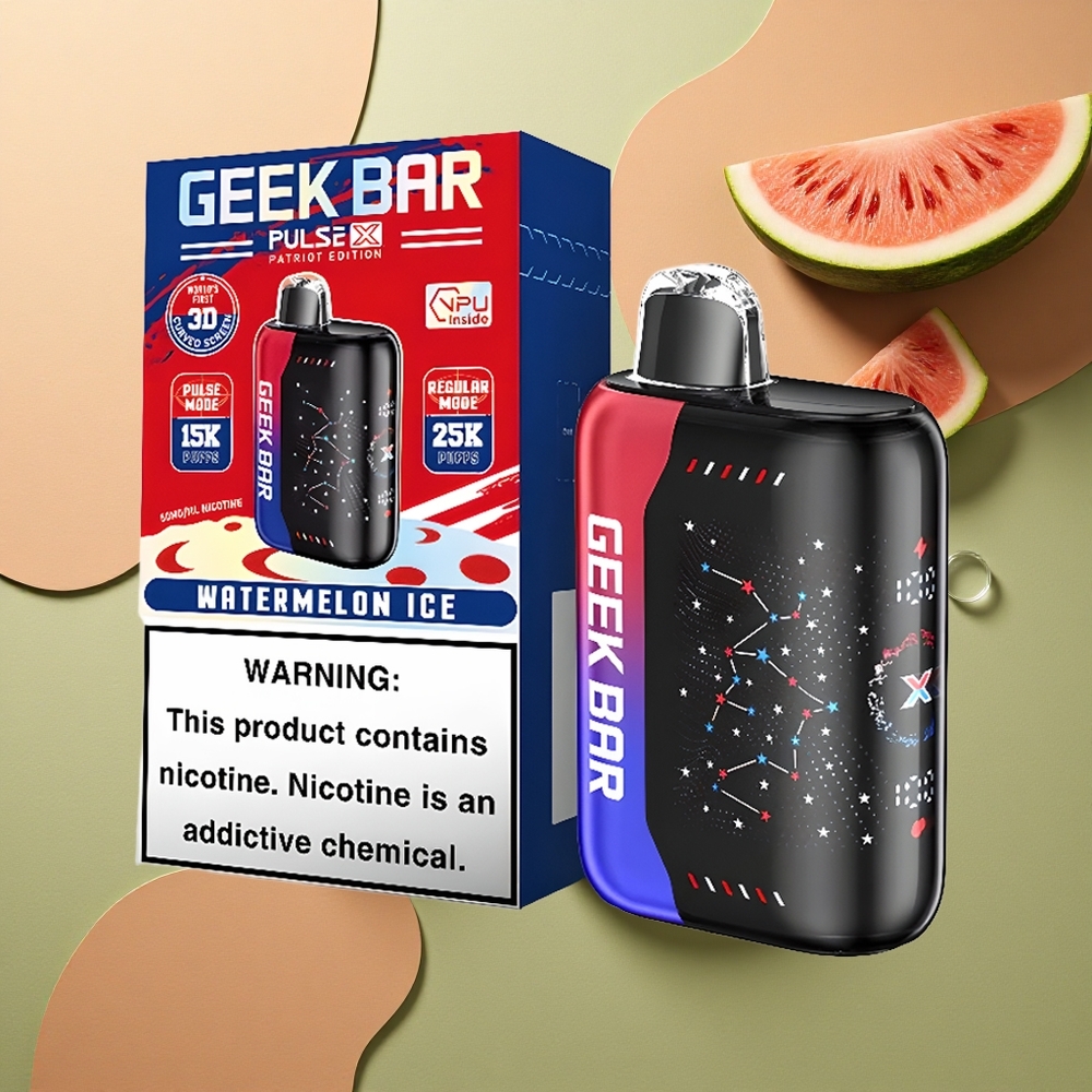 GEEK BAR Pulse X 25000 Puffs Patriot Edice: Dual Mesh Cívka a 18mL Náplň s USB Type-C