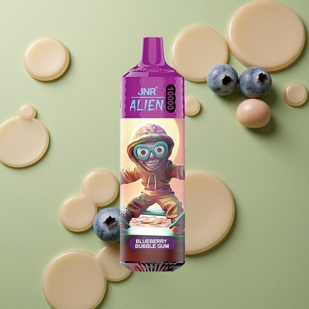 JNR Alien 10000 Borůvková Bublinková Žvýkačka s 850mAh a RGB LED