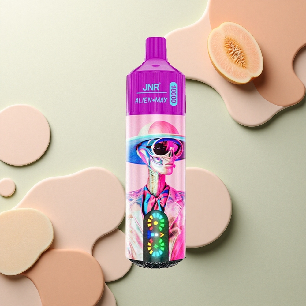 JNR Alien Max 18000 Bílá Broskvová Malina s Duálním Maticovým Cívkem a 28ml Náplní
