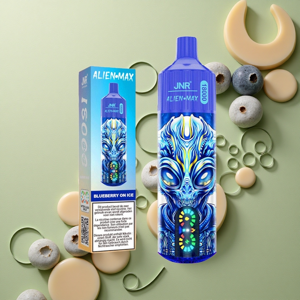 JNR Alien Max 18000 Borůvka Na Ledu s Duální Síťovou Cívkou a 28ml Náplní