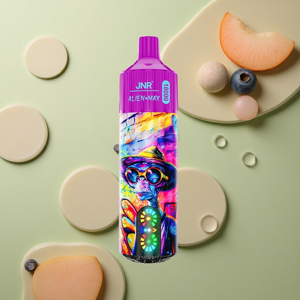 JNR Alien Max 18000 Broskvovo-Borůvkový Candy s Duálním Mesh Coilem a 20 Příchutěmi