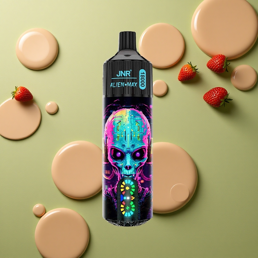 JNR Alien Max 18000 Jahodová Bubba s Dvojitým Maticovým Coilem a Rychlým Nabíjením Type-C