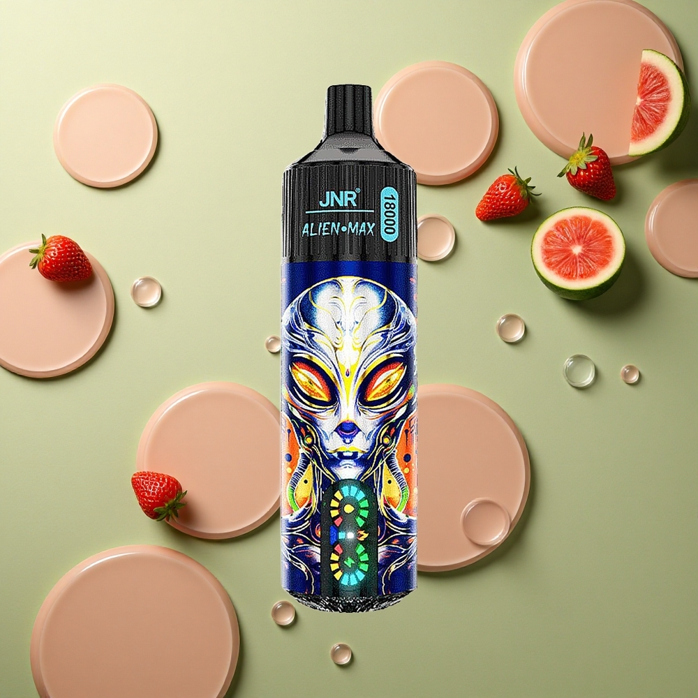 JNR Alien Max 18000 Jahodový Melounový Bubblegum s Duálním Mřížkovým Coilem a Typ-C Nabíjením