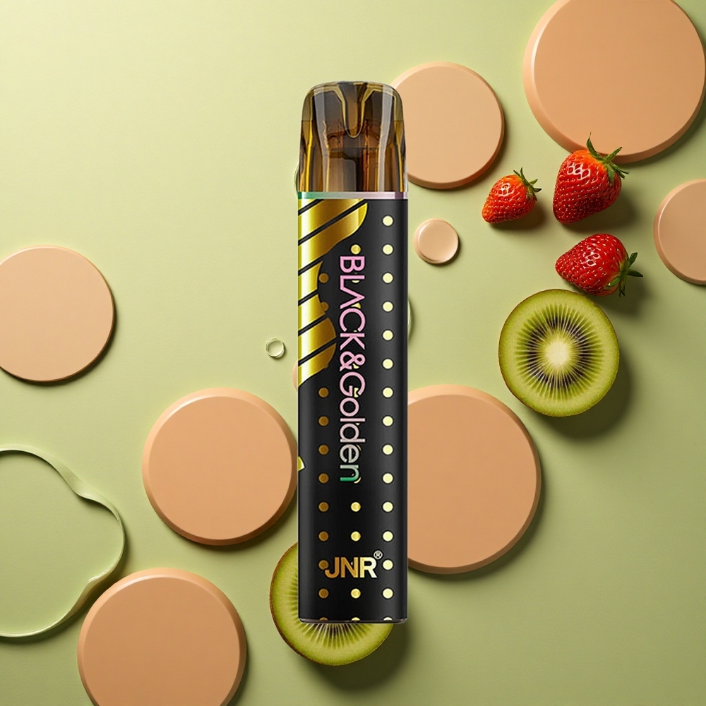 JNR Black&Golden 600+200 Jahodové Kiwi 800 Puffs 550mAh 2ml