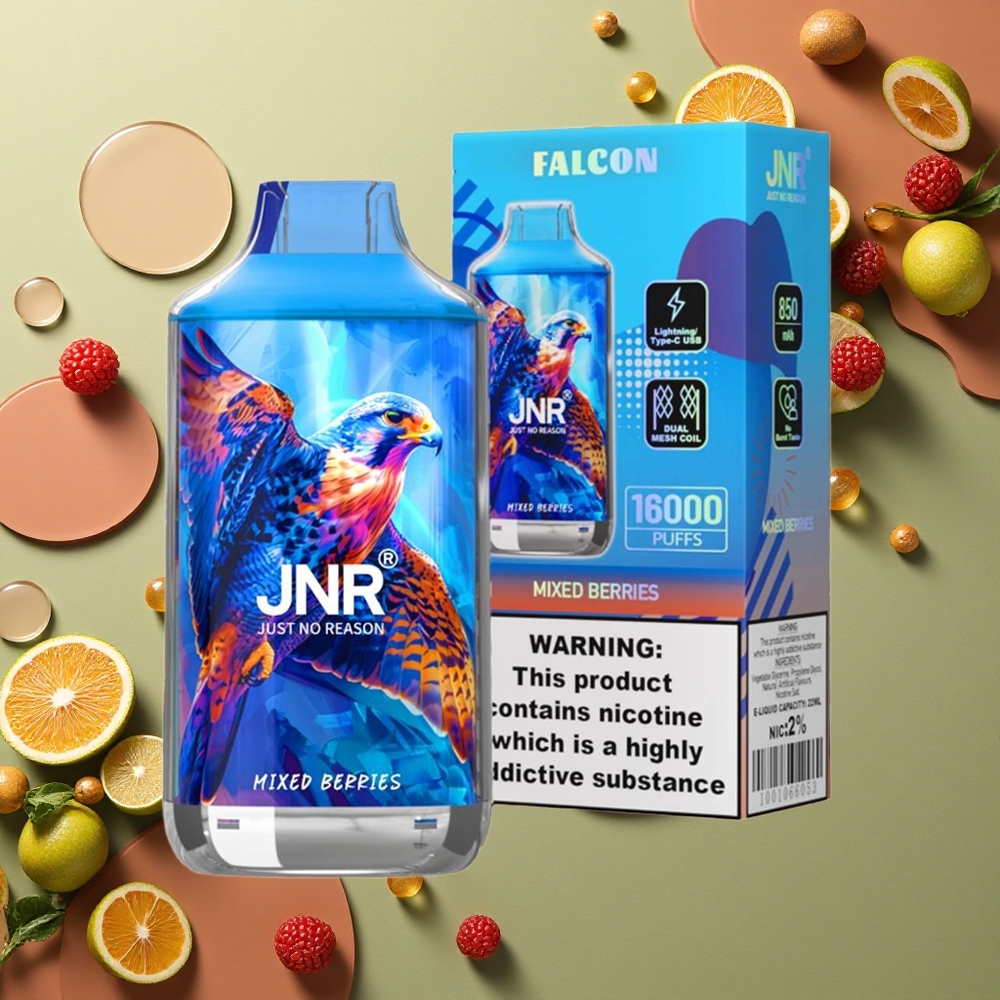 JNR Falcon 16000 Smíšené Bobule 850 mAh 22ml Dual Mesh Coil